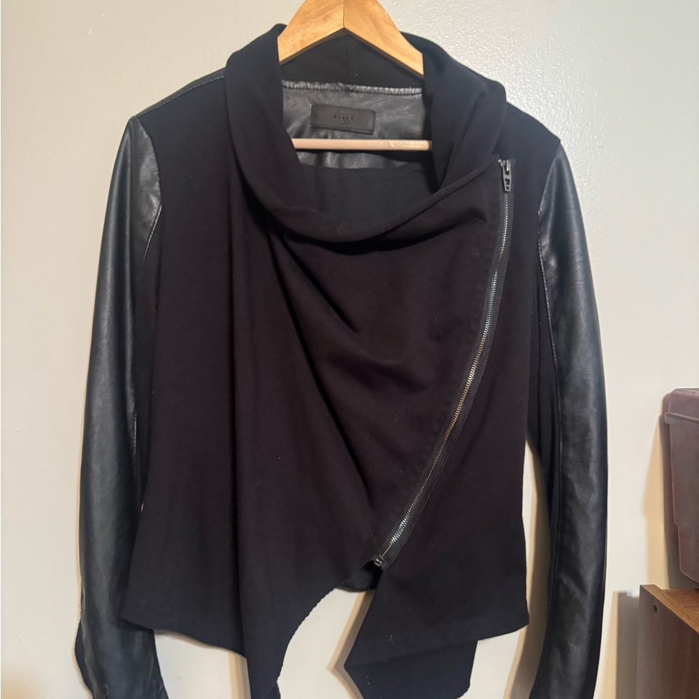 All Saints Black Asymmetrical Jacket